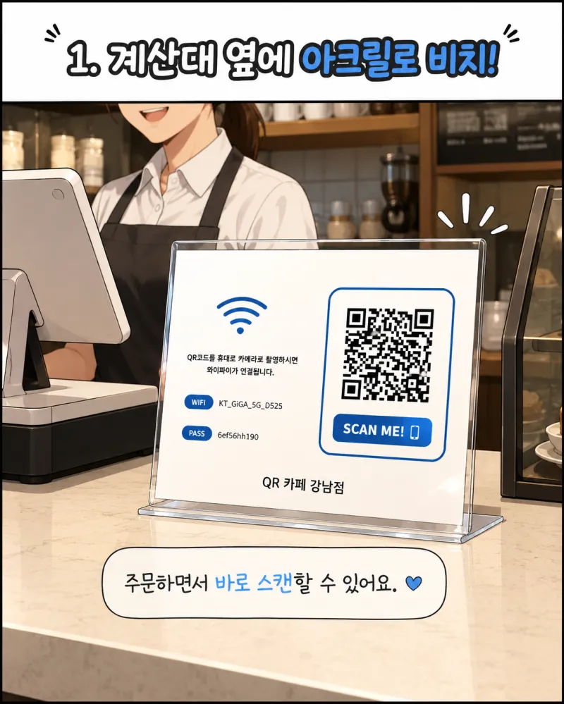 매장 배치 예시 1 - 카운터에 두기